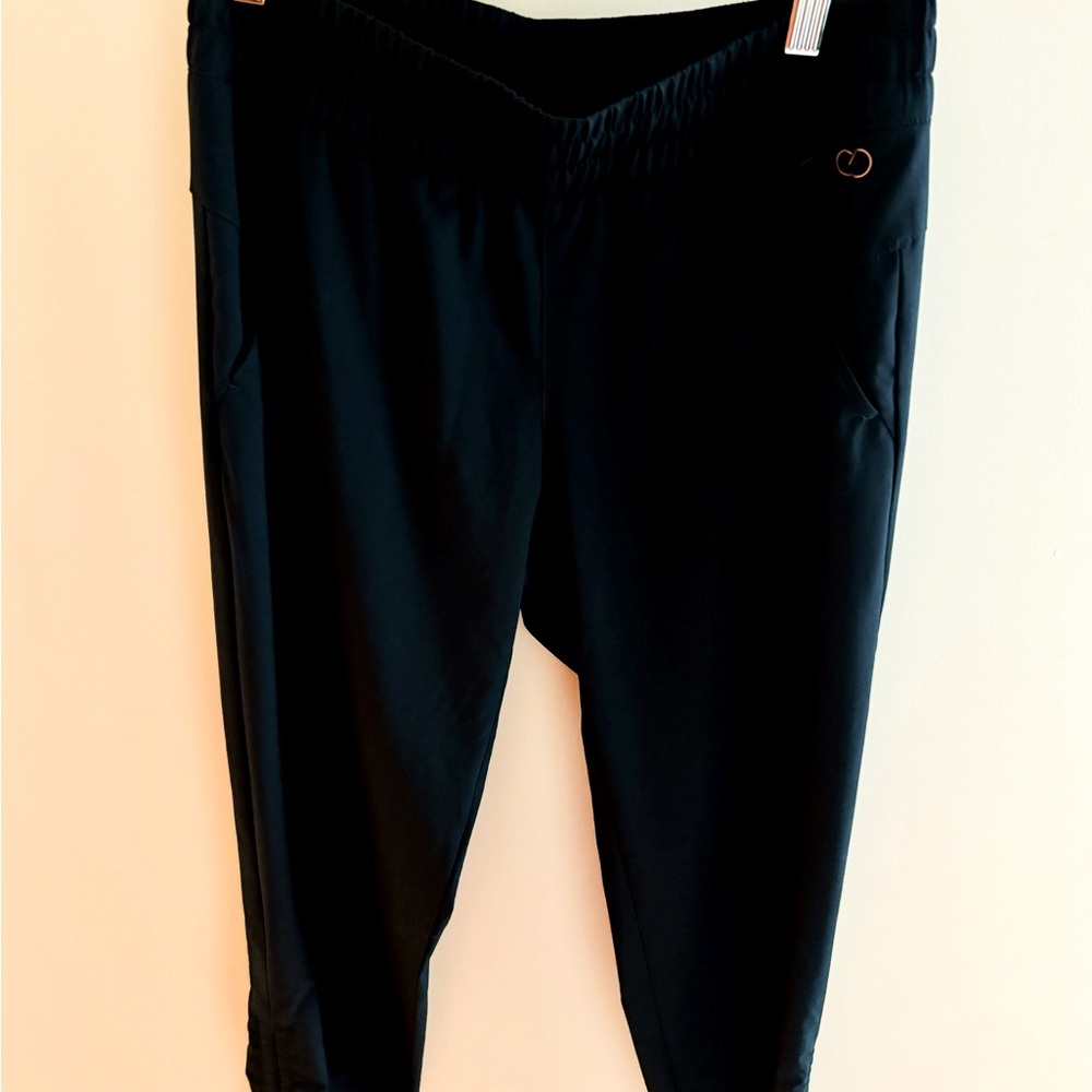 Calia navy blue elastic waist pants  slit pockets in front  Size XS